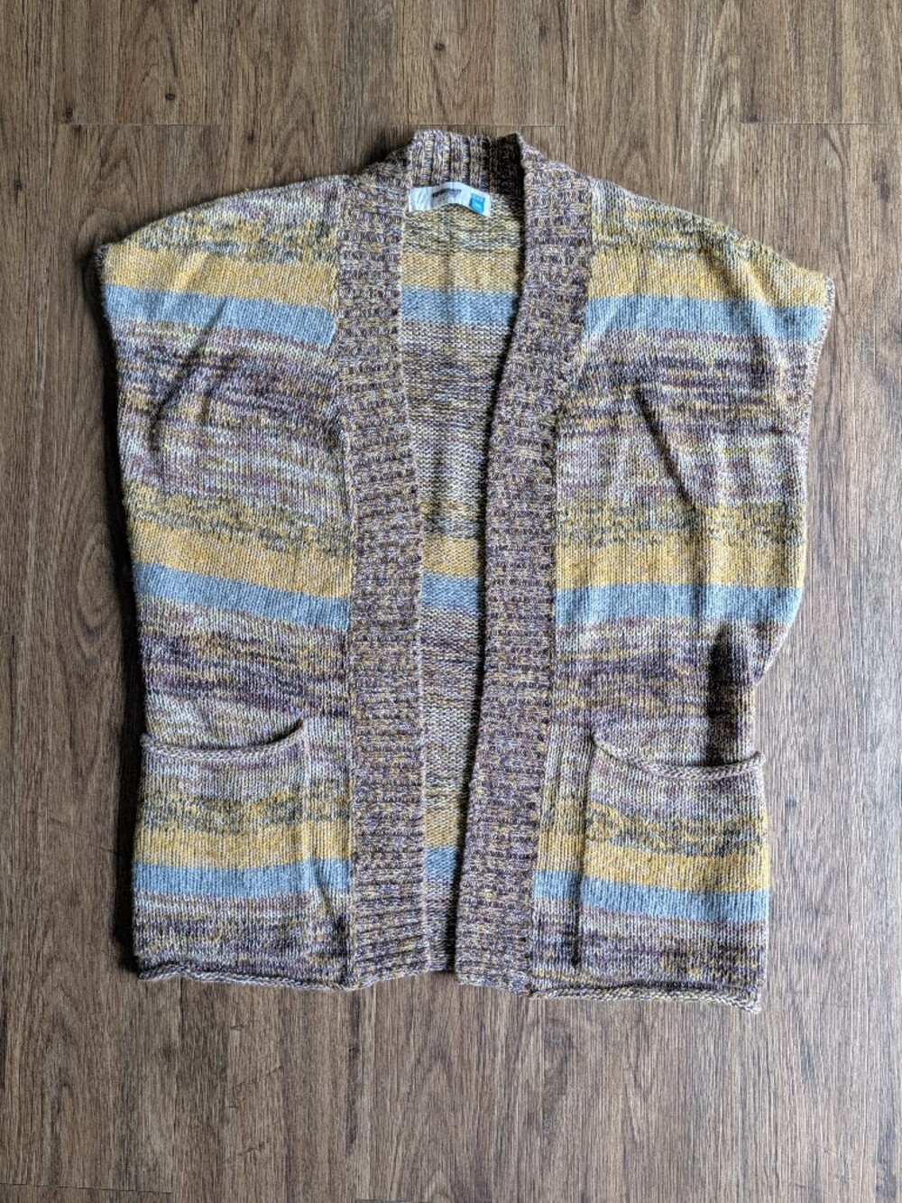 Anthropologie sparrow Striped Open-Front Wool Blend Cardigan Sz M